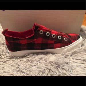 Red Flannel Still In Box Shoes